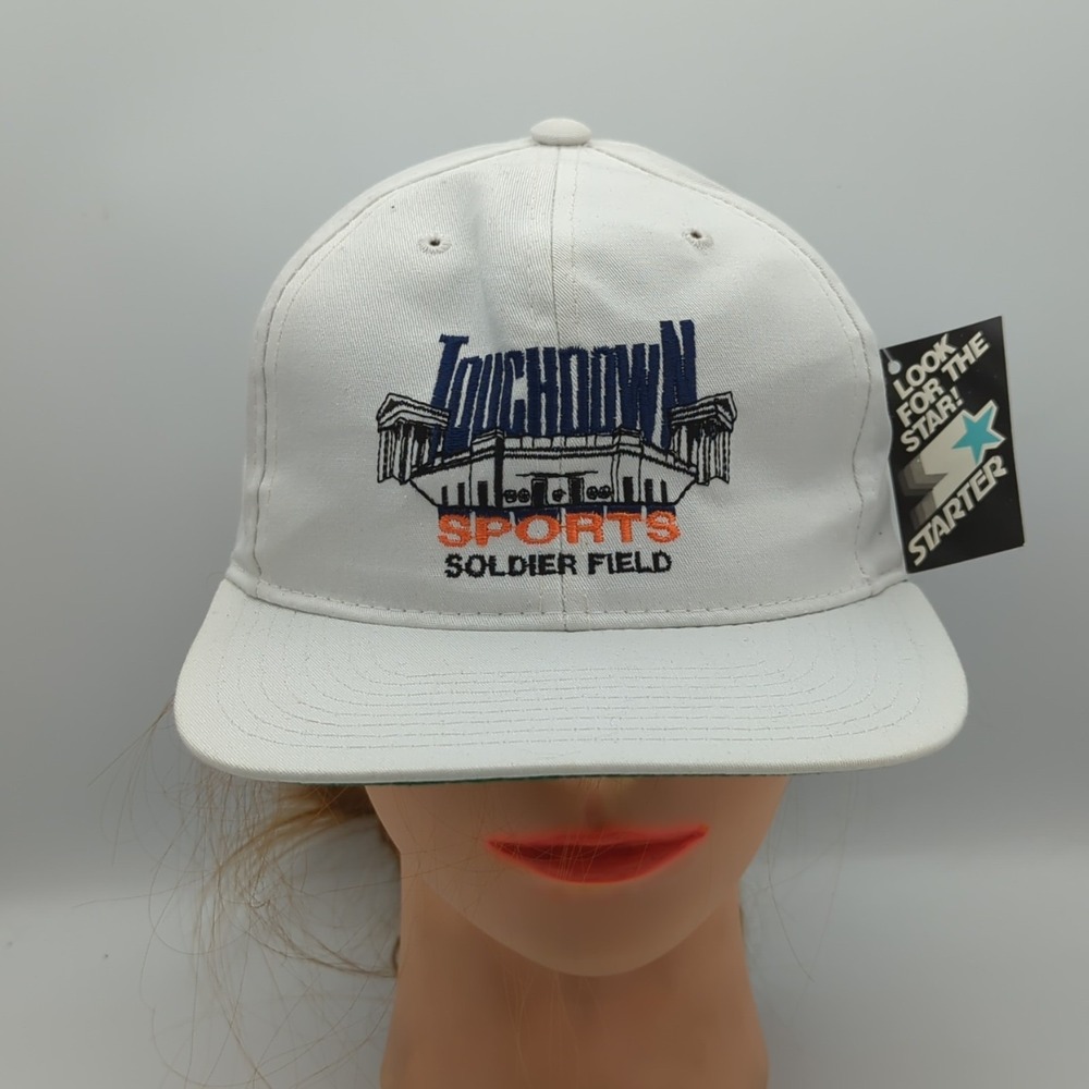Vintage Starter Soldier Field Hat Touchdown Sports Chicago Snapback White NWT